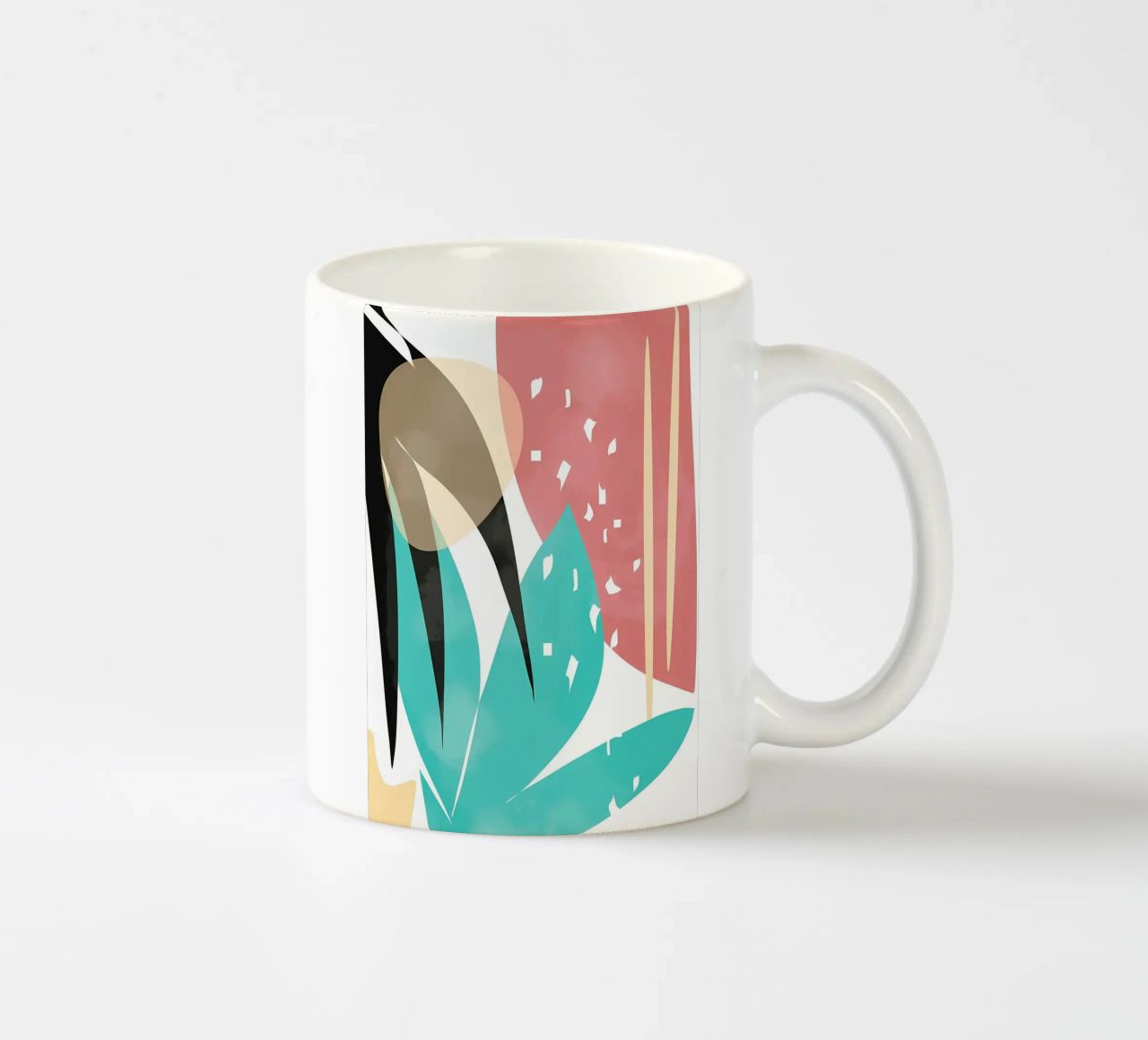 forme astratte foglie forme geometriche linee curve tazza in ceramica da Janine P McGuire