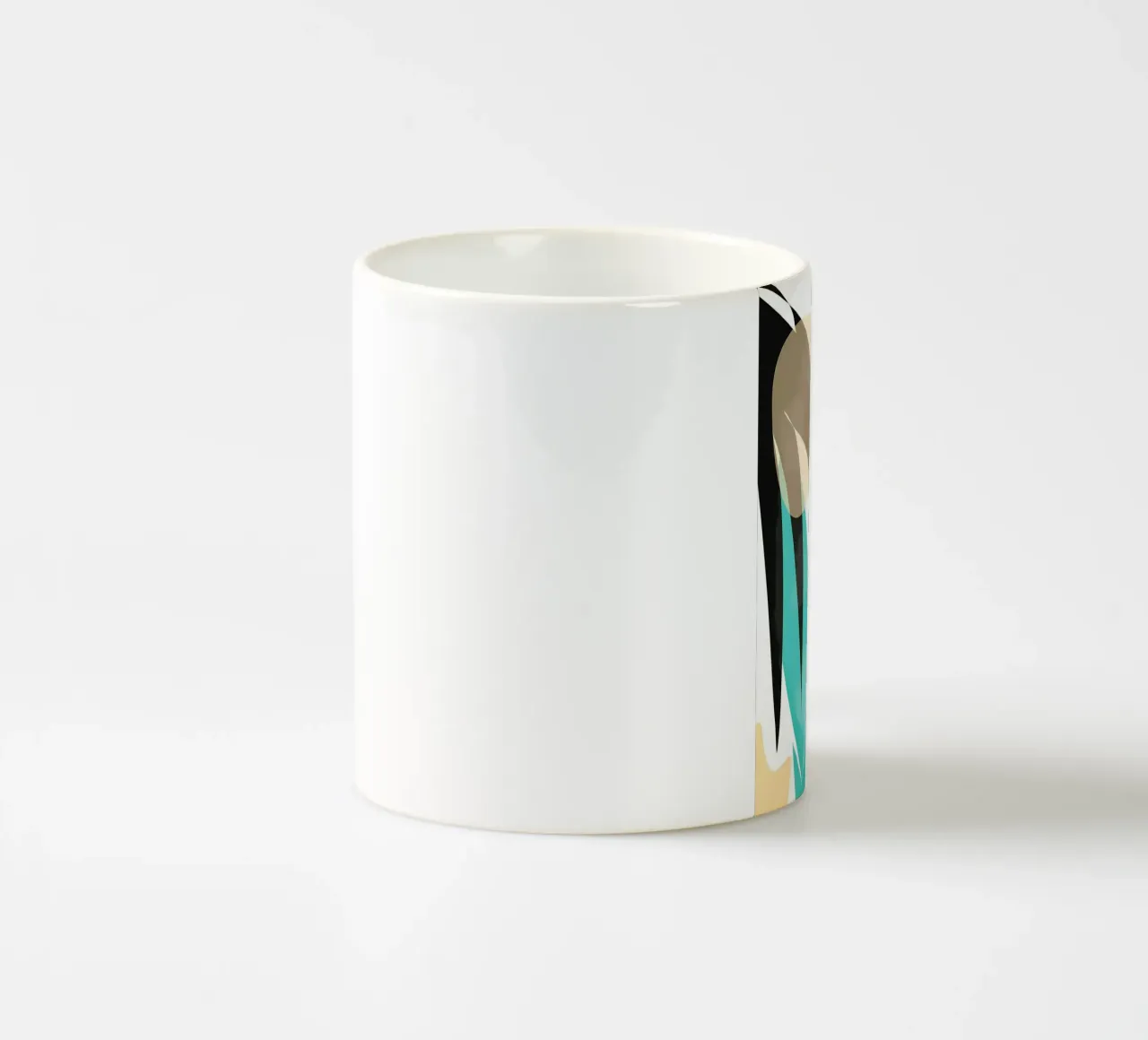 abstract shapes leaves geometric forms curved lines ceramic mug by Janine P McGuire