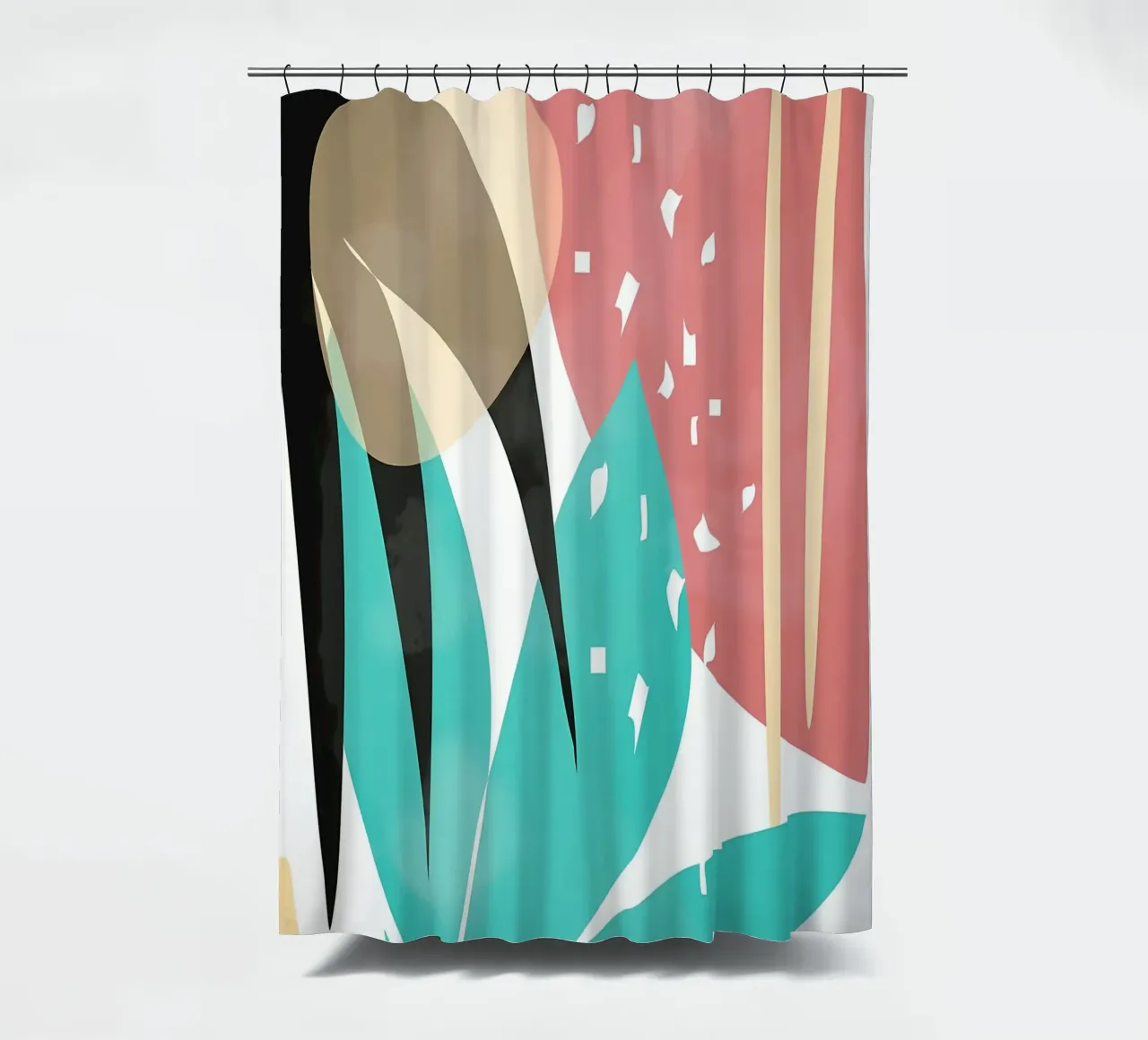 forme astratte foglie forme geometriche linee curve tenda da doccia da Janine P McGuire