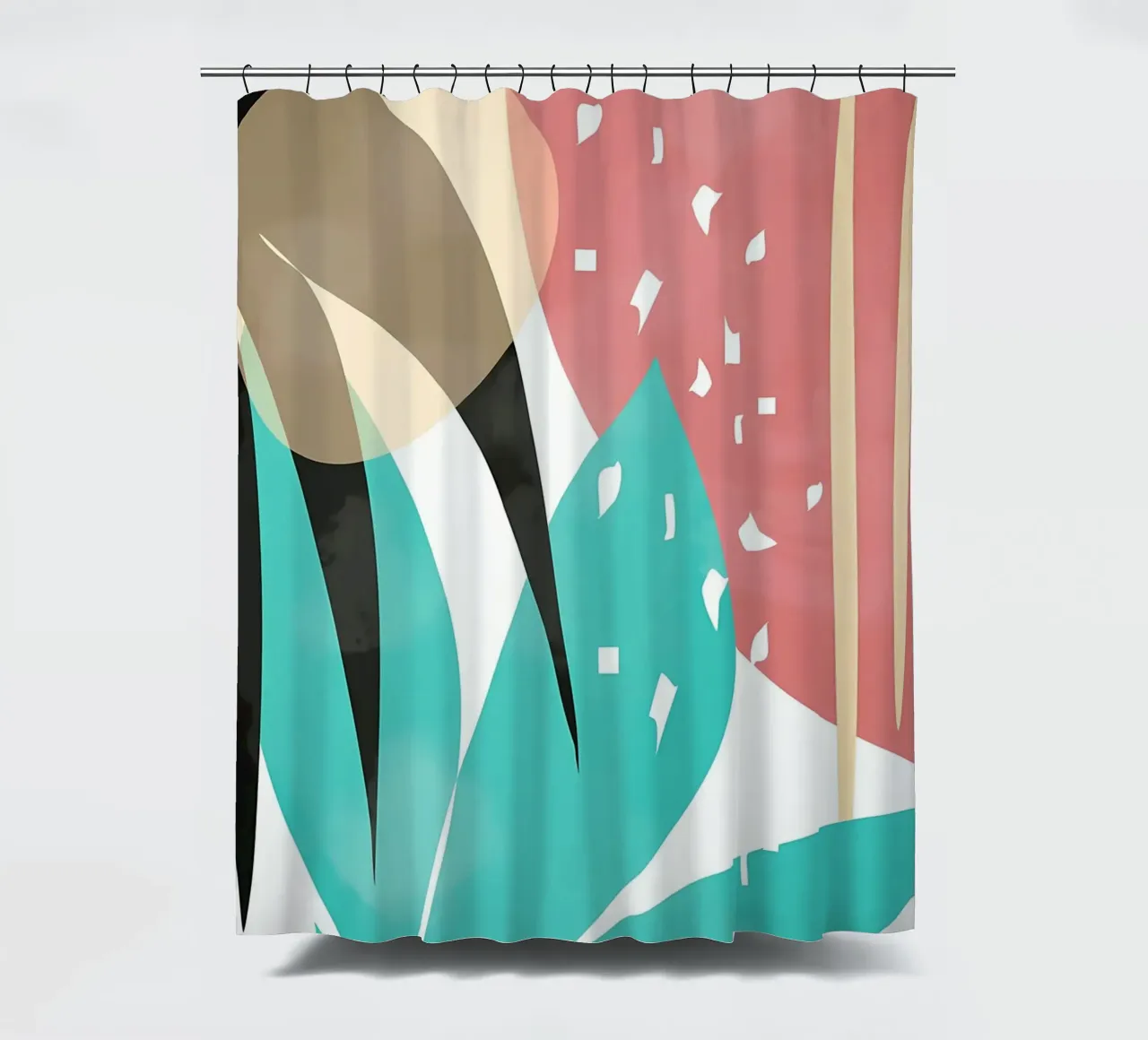 forme astratte foglie forme geometriche linee curve tenda da doccia da Janine P McGuire