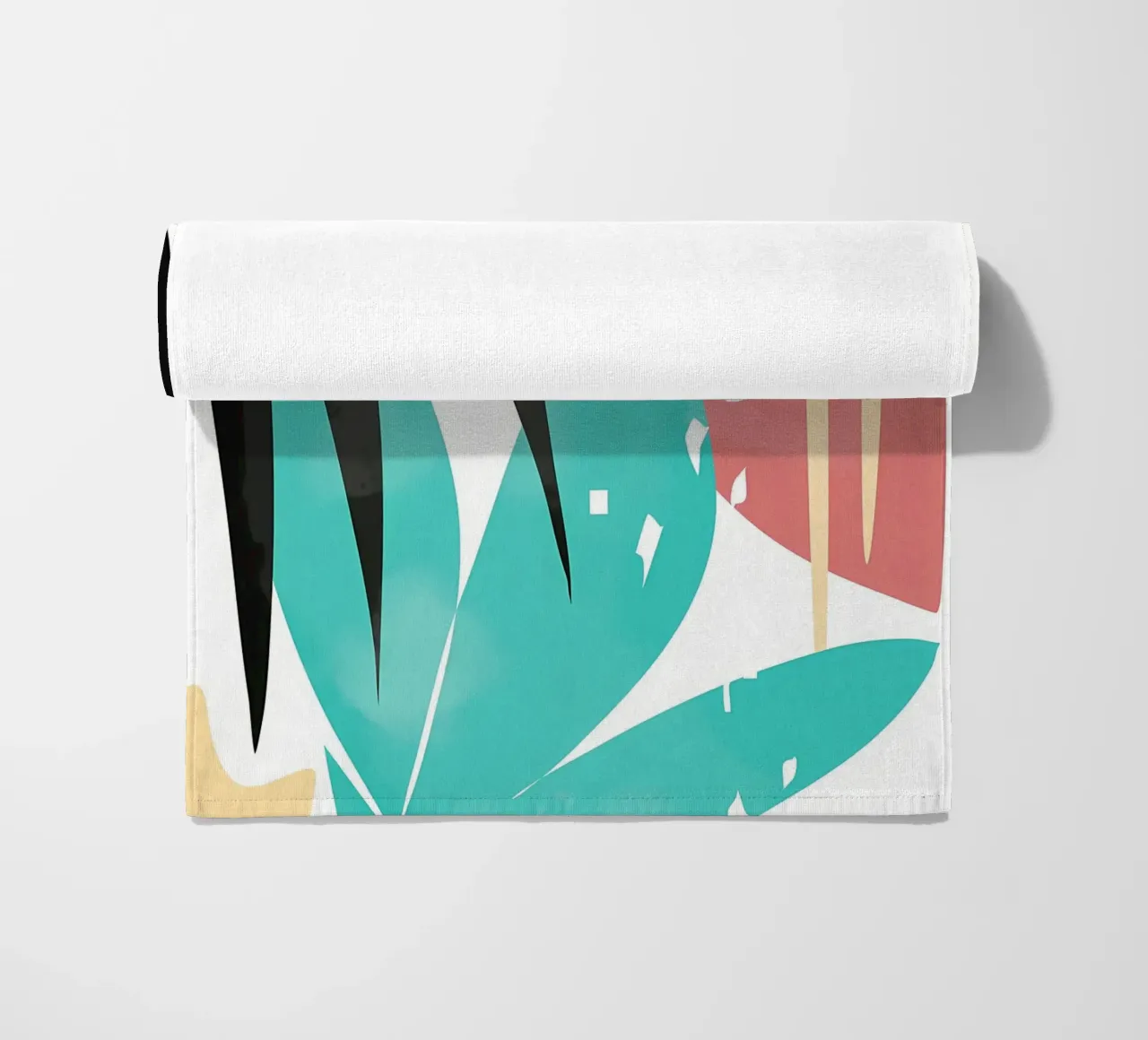 forme astratte foglie forme geometriche linee curve telo mare da Janine P McGuire