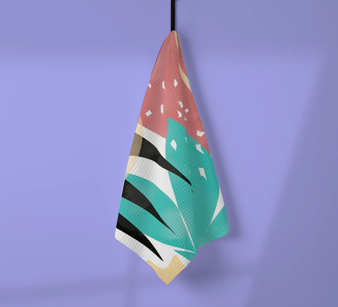 forme astratte foglie forme geometriche linee curve canovaccio da cucina da Janine P McGuire