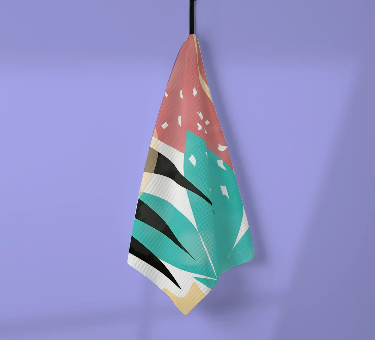 forme astratte foglie forme geometriche linee curve canovaccio da cucina da Janine P McGuire