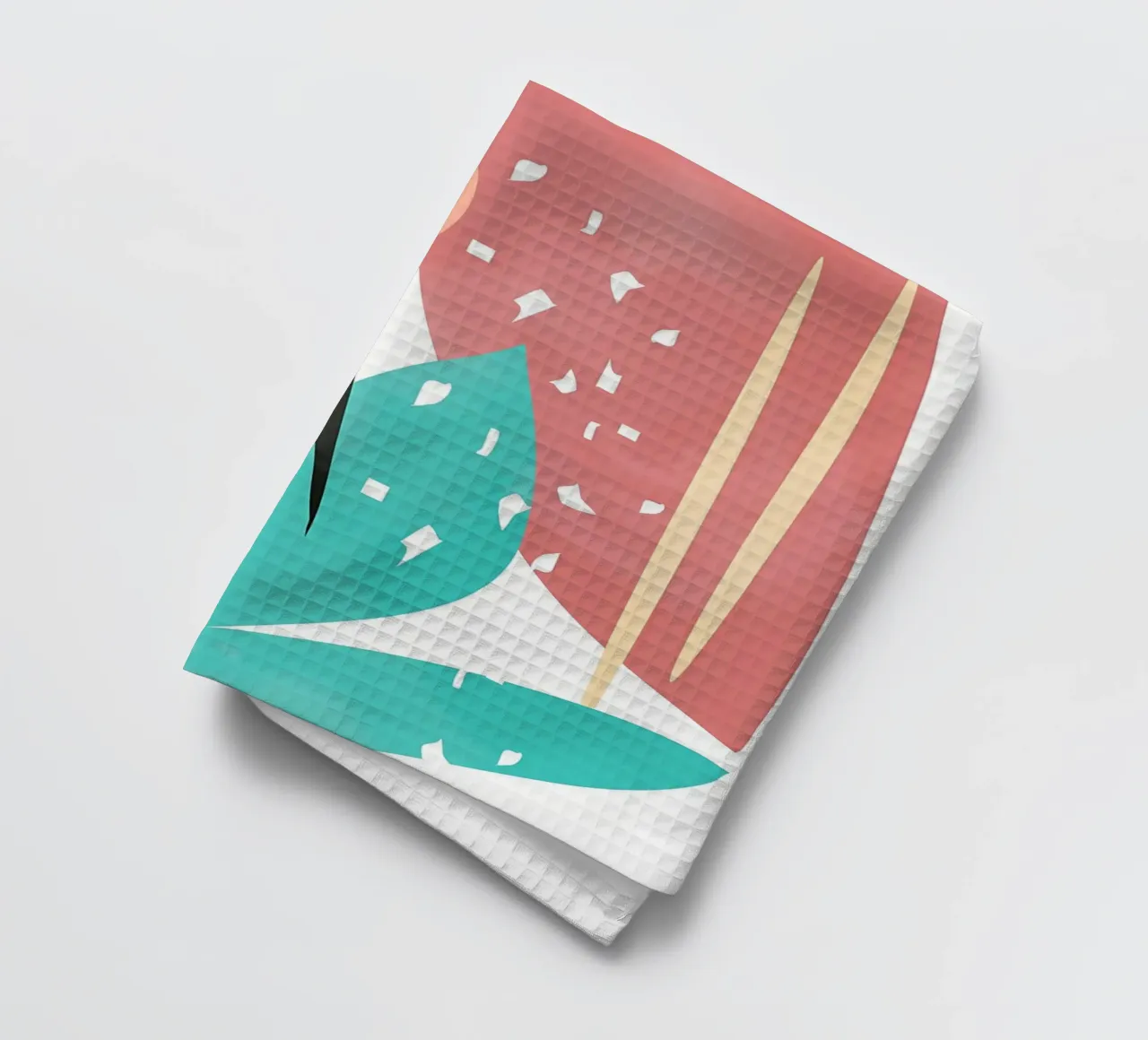 forme astratte foglie forme geometriche linee curve canovaccio da cucina da Janine P McGuire