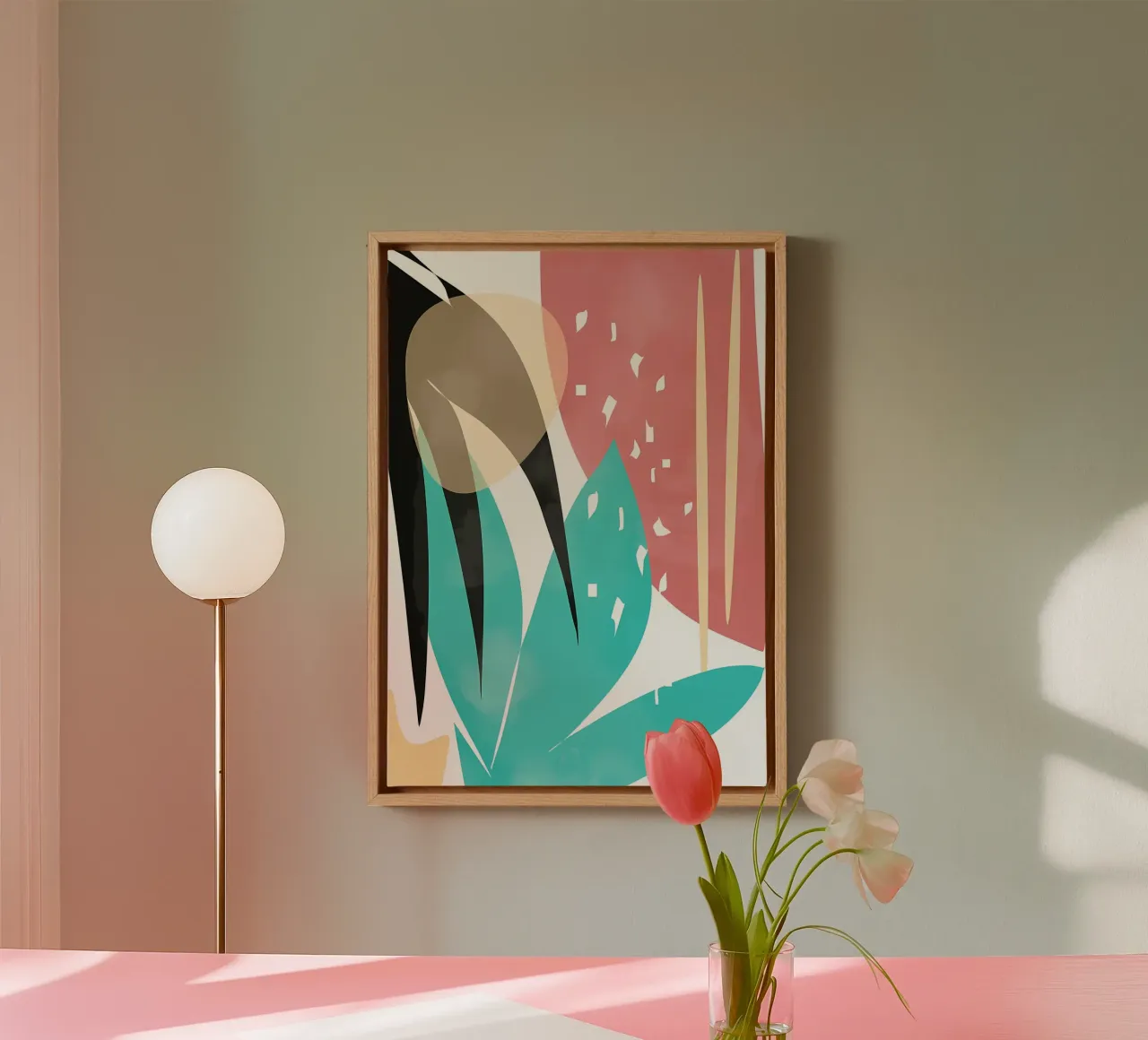 forme astratte foglie forme geometriche linee curve tela da Janine P McGuire