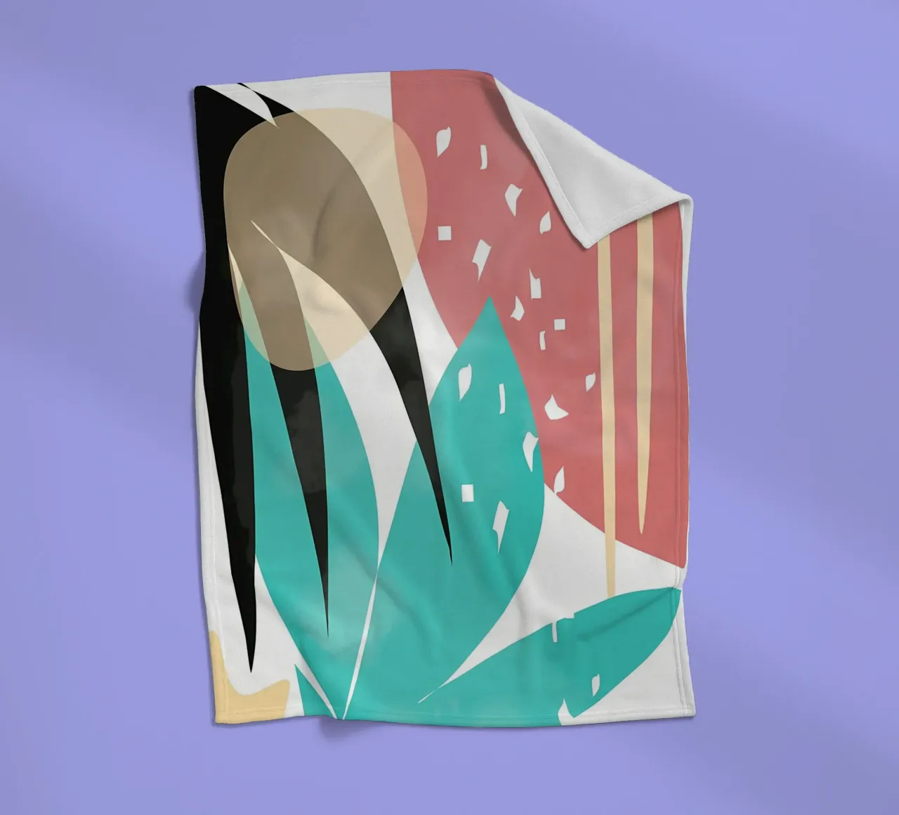 forme astratte foglie forme geometriche linee curve coperta in pile da Janine P McGuire