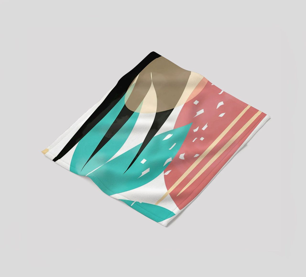 forme astratte foglie forme geometriche linee curve coperta in pile da Janine P McGuire