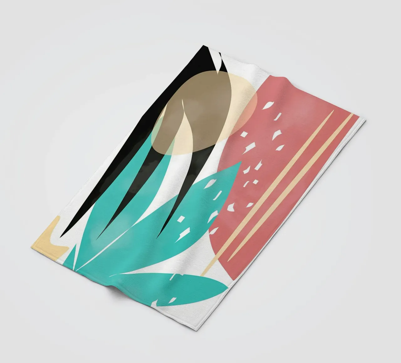 forme astratte foglie forme geometriche linee curve coperta in pile da Janine P McGuire