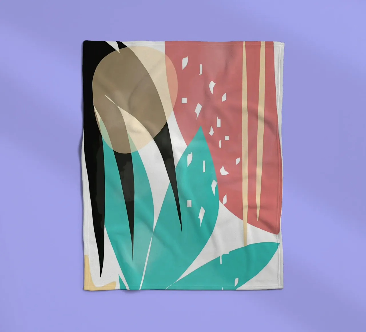 forme astratte foglie forme geometriche linee curve coperta in pile da Janine P McGuire