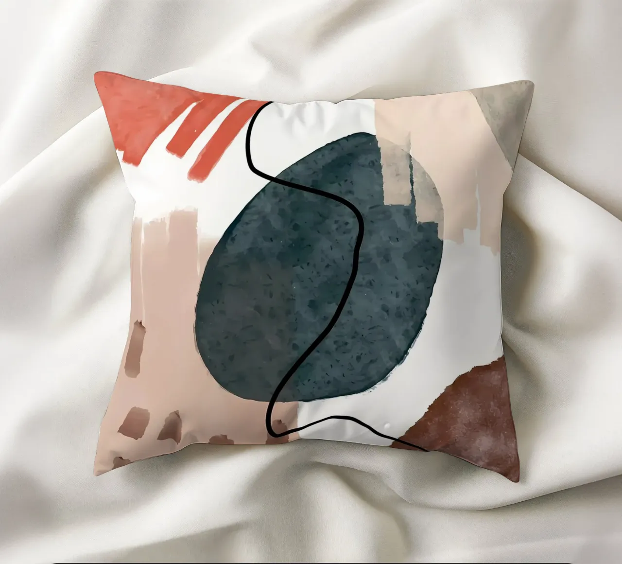 abstracte vormen gebogen lijnen penseelstreken zachte texturen kussen van Janine P McGuire