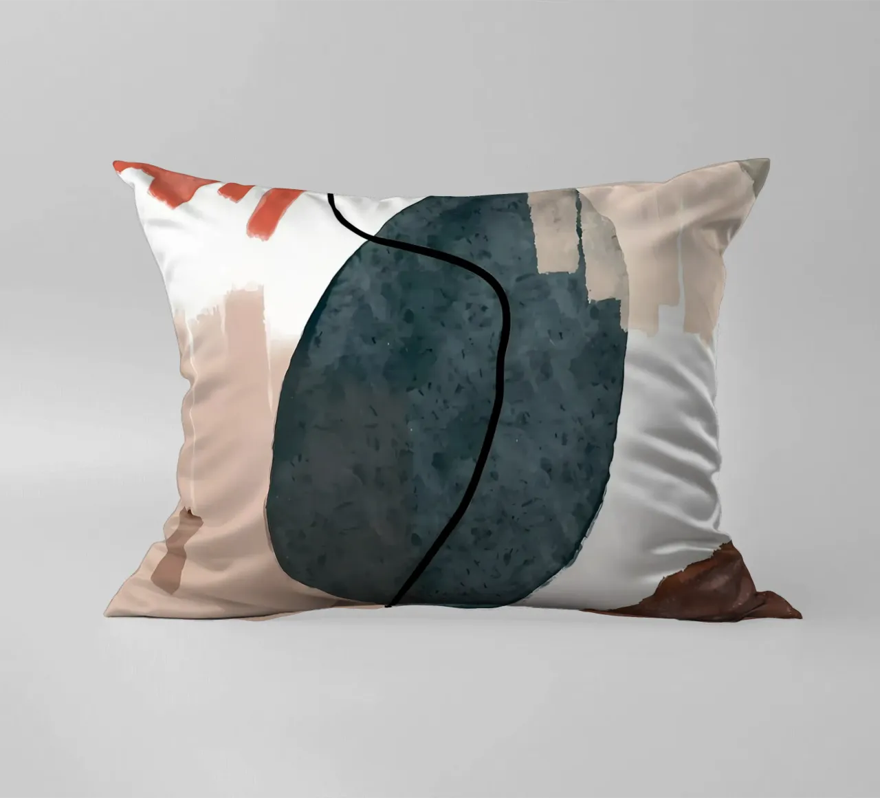 formes abstraites lignes courbes coups de pinceau textures douces coussin de Janine P McGuire