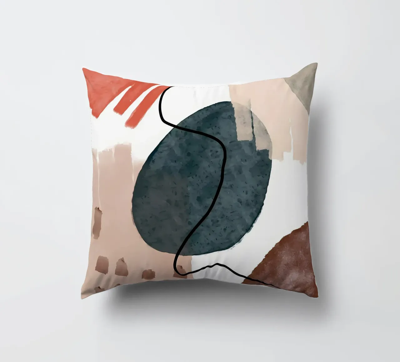 formes abstraites lignes courbes coups de pinceau textures douces coussin de Janine P McGuire