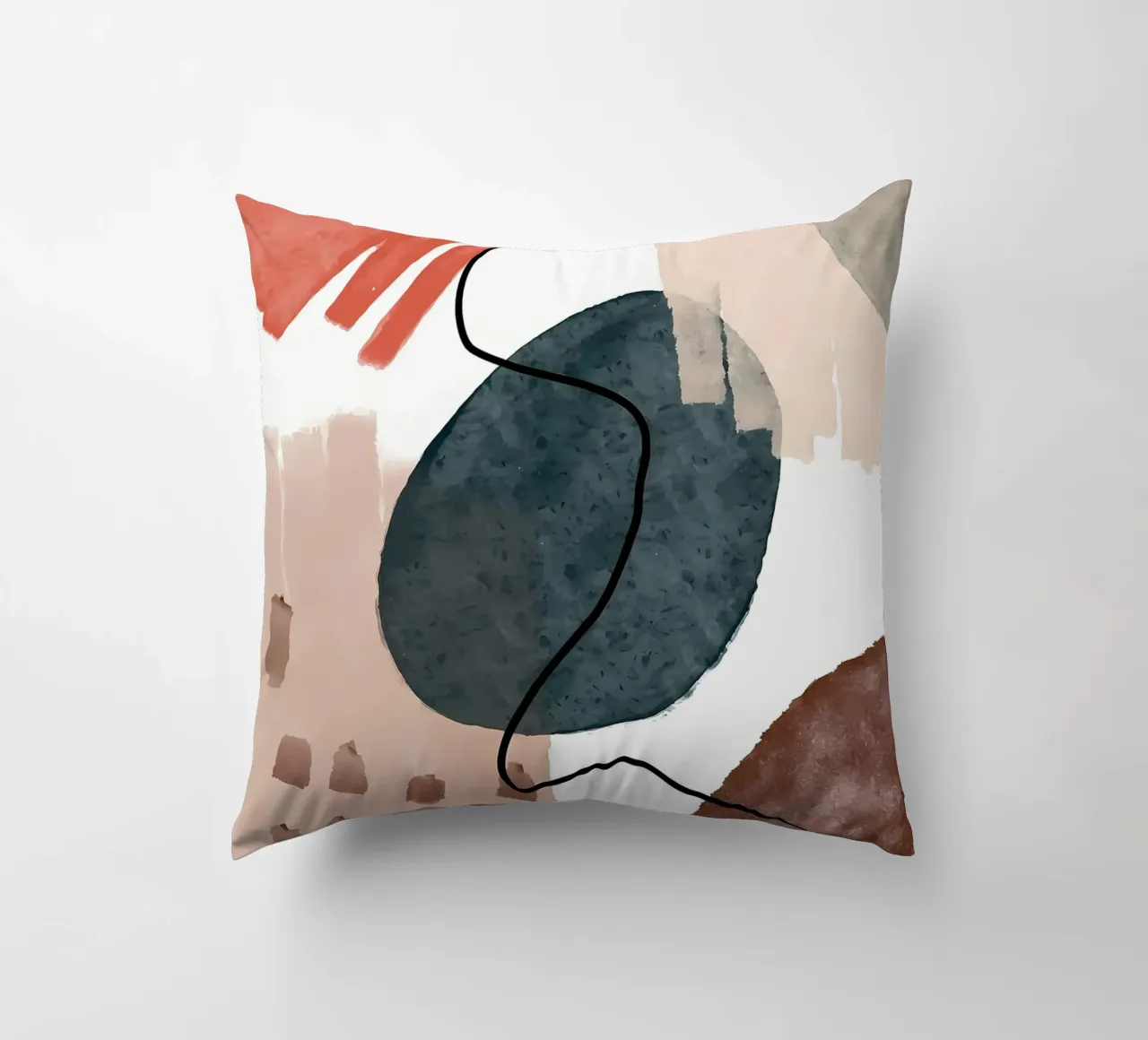 formes abstraites lignes courbes coups de pinceau textures douces coussin de Janine P McGuire