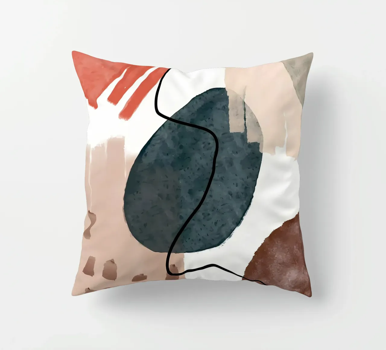 formes abstraites lignes courbes coups de pinceau textures douces coussin de Janine P McGuire