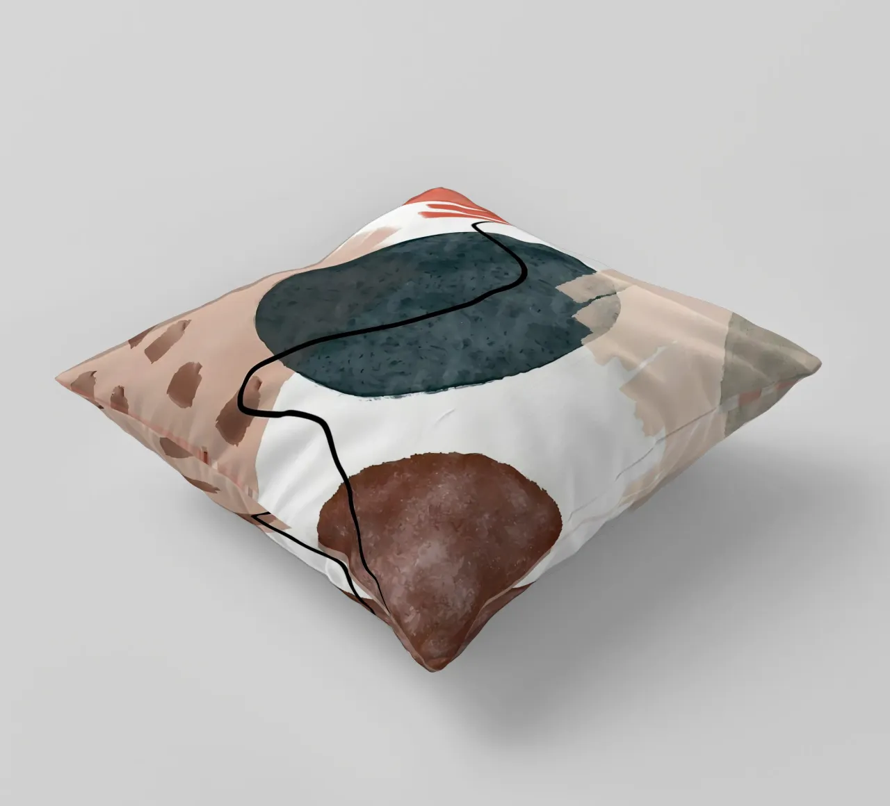 abstracte vormen gebogen lijnen penseelstreken zachte texturen kussen van Janine P McGuire