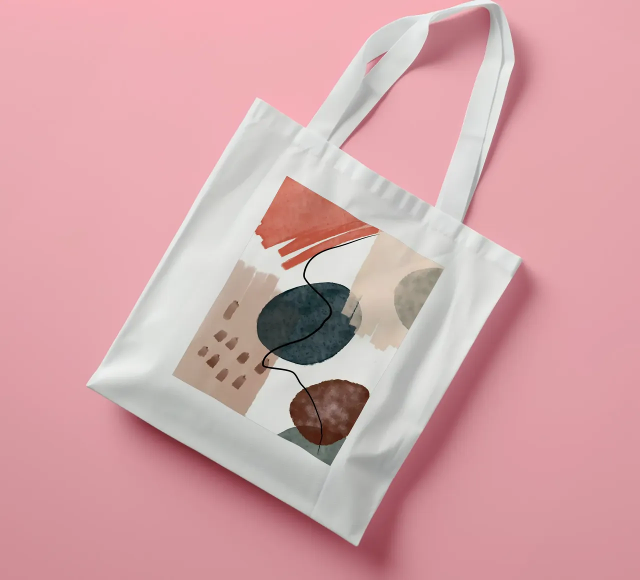 forme astratte linee curve pennellate texture morbide borsa in juta da Janine P McGuire