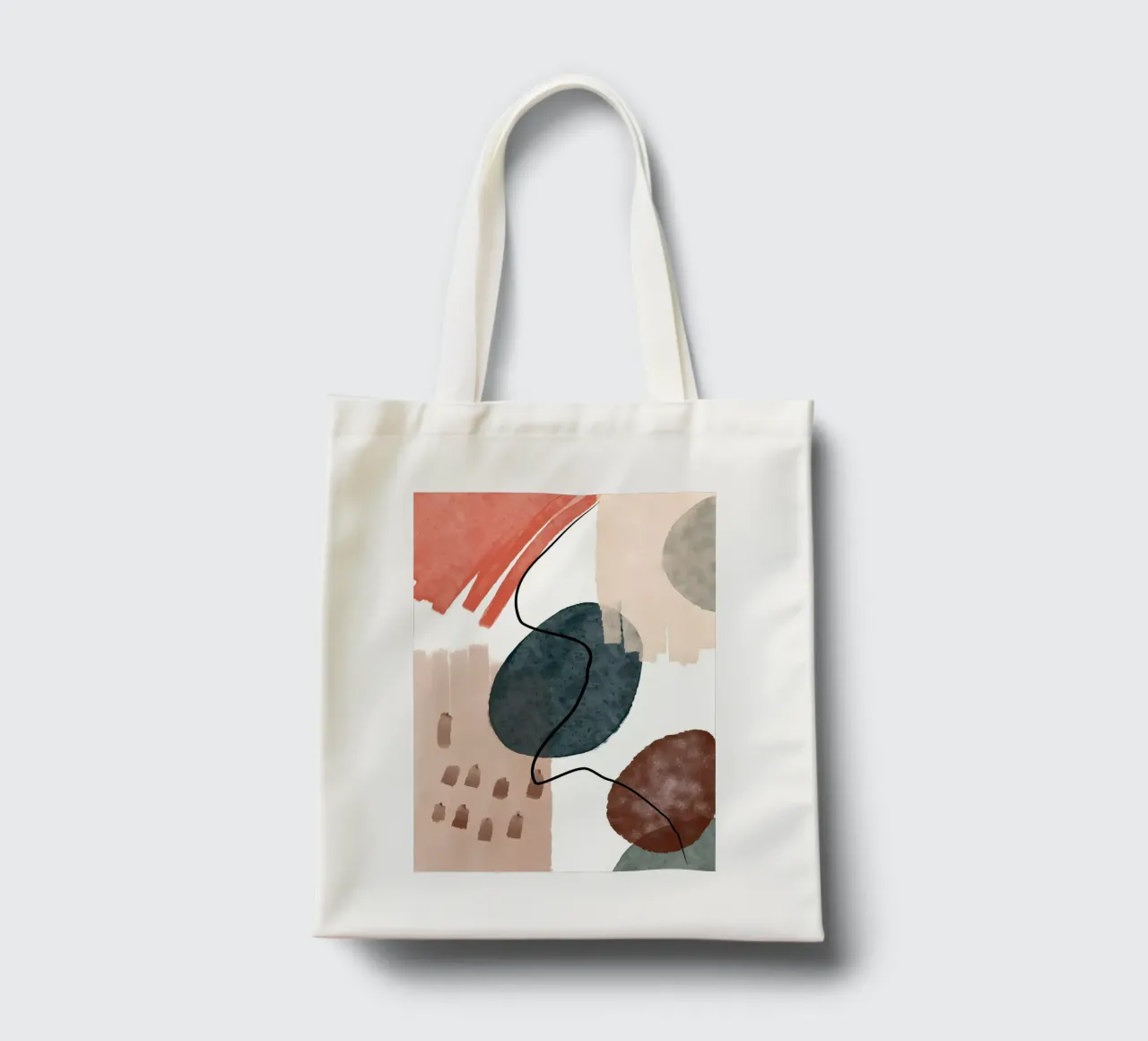 forme astratte linee curve pennellate texture morbide borsa in juta da Janine P McGuire