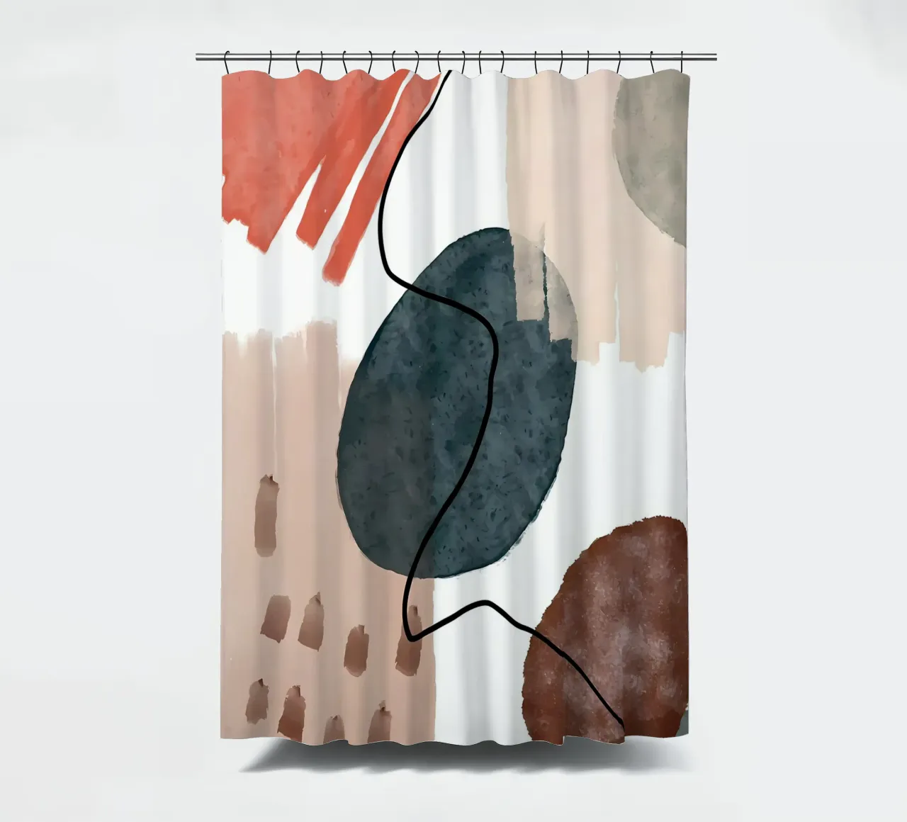 forme astratte linee curve pennellate texture morbide tenda da doccia da Janine P McGuire