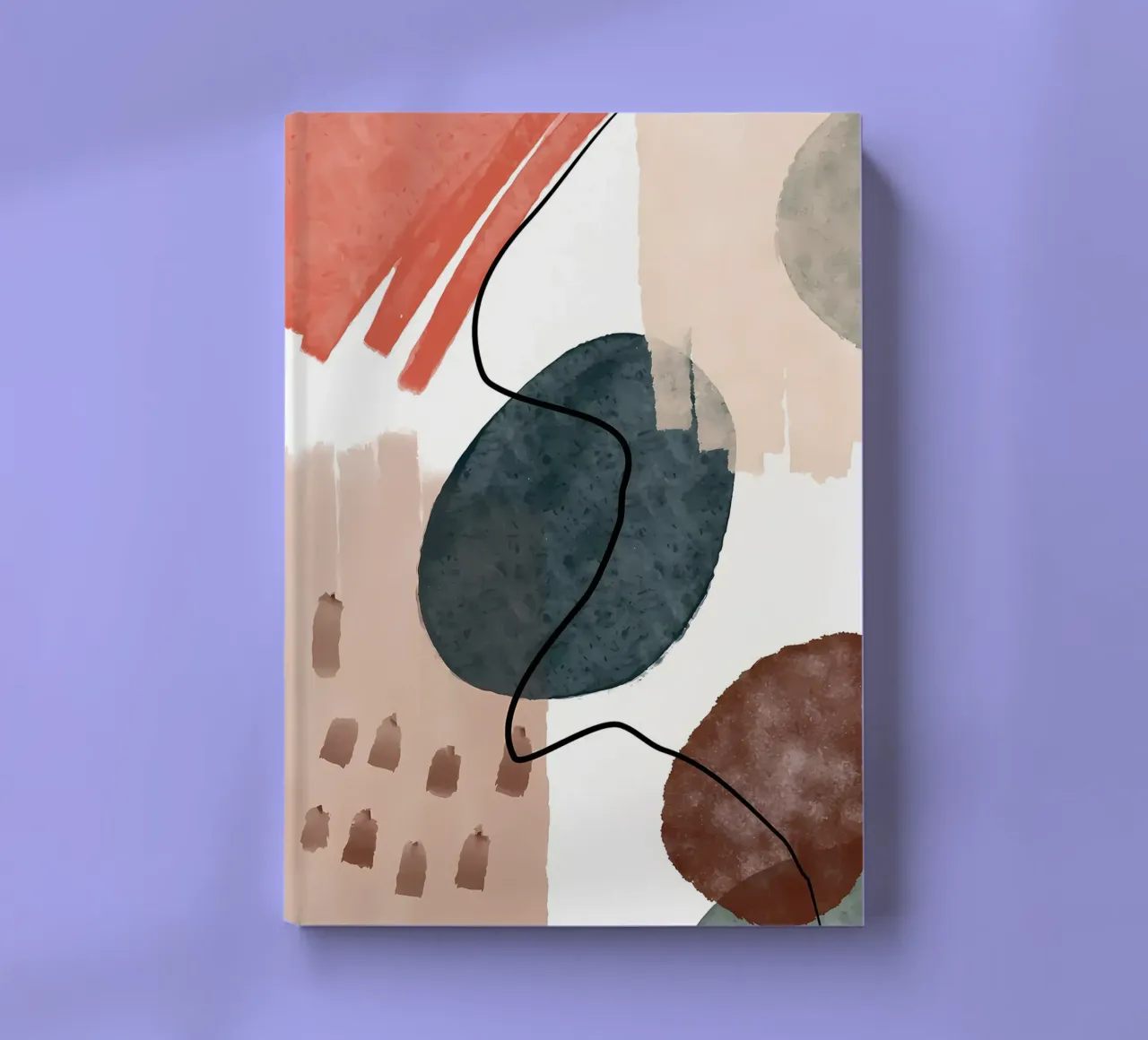 abstrakte Formen geschwungene Linien Pinselstriche weiche Texturen Notizbuch von Janine P McGuire