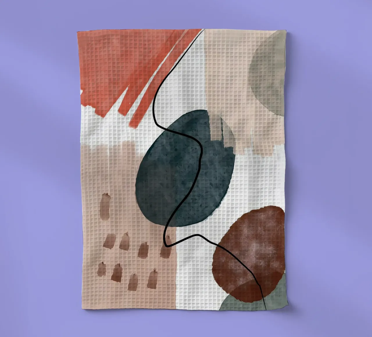 forme astratte linee curve pennellate texture morbide canovaccio da cucina da Janine P McGuire