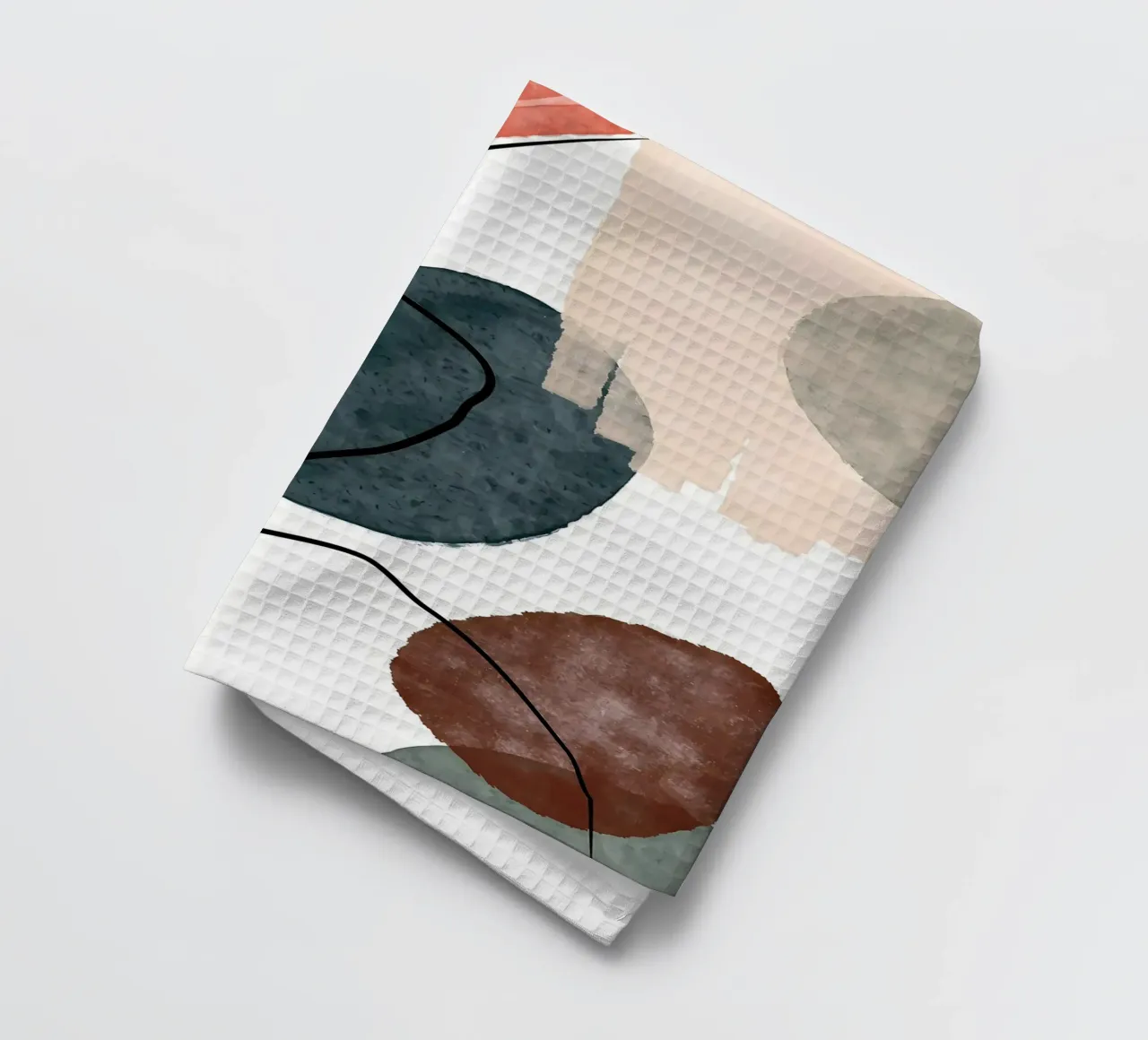 forme astratte linee curve pennellate texture morbide canovaccio da cucina da Janine P McGuire