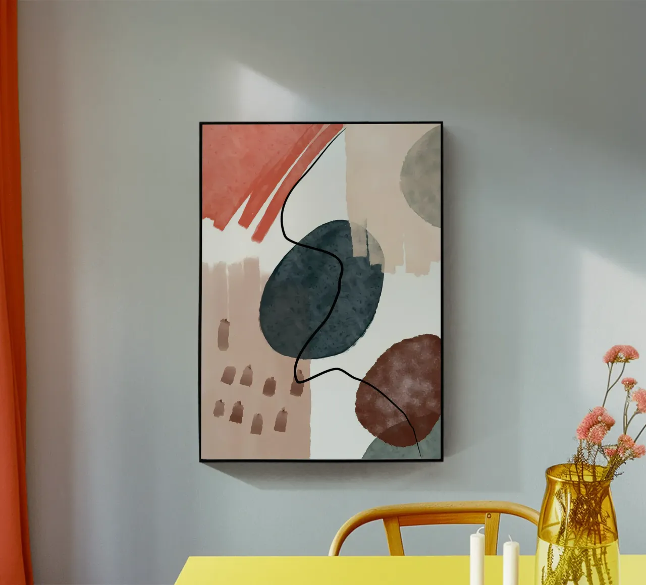 abstract shapes curved lines brush strokes soft textures acrylic glass by Janine P McGuire