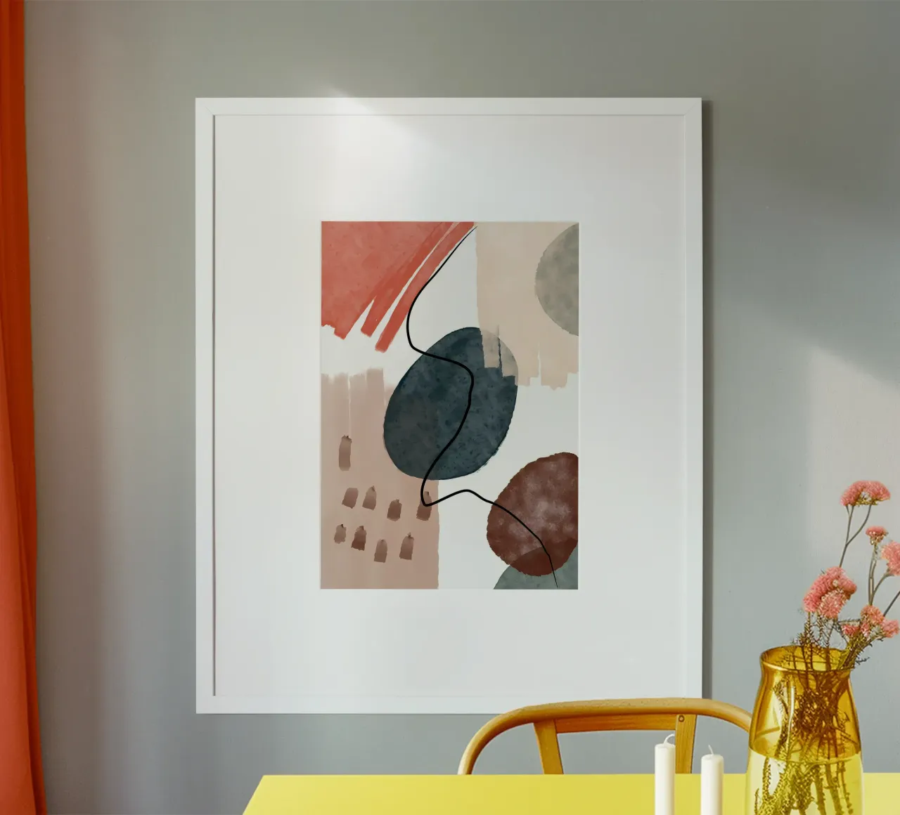 formas abstractas líneas curvas pinceladas texturas suaves poster de Janine P McGuire