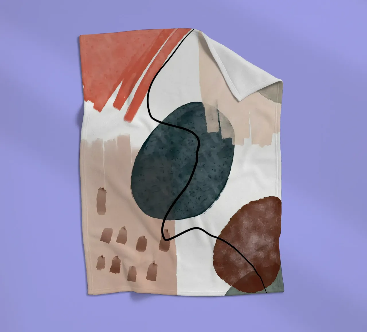 formes abstraites lignes courbes coups de pinceau textures douces plaid polaire de Janine P McGuire
