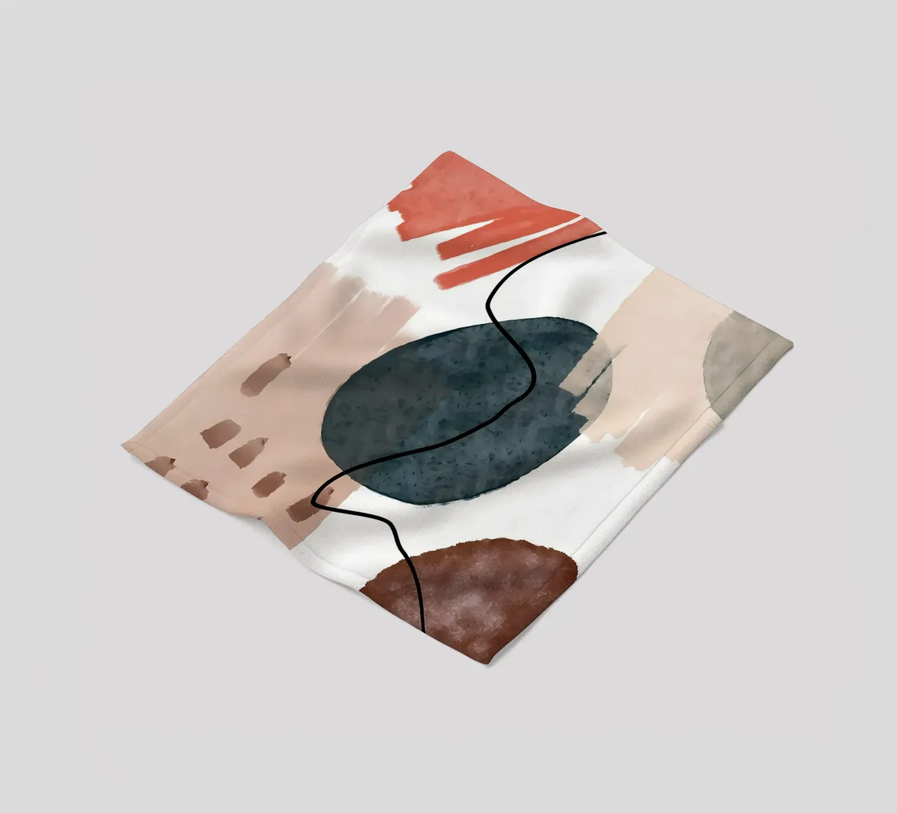 formas abstractas líneas curvas pinceladas texturas suaves manta de franela de Janine P McGuire