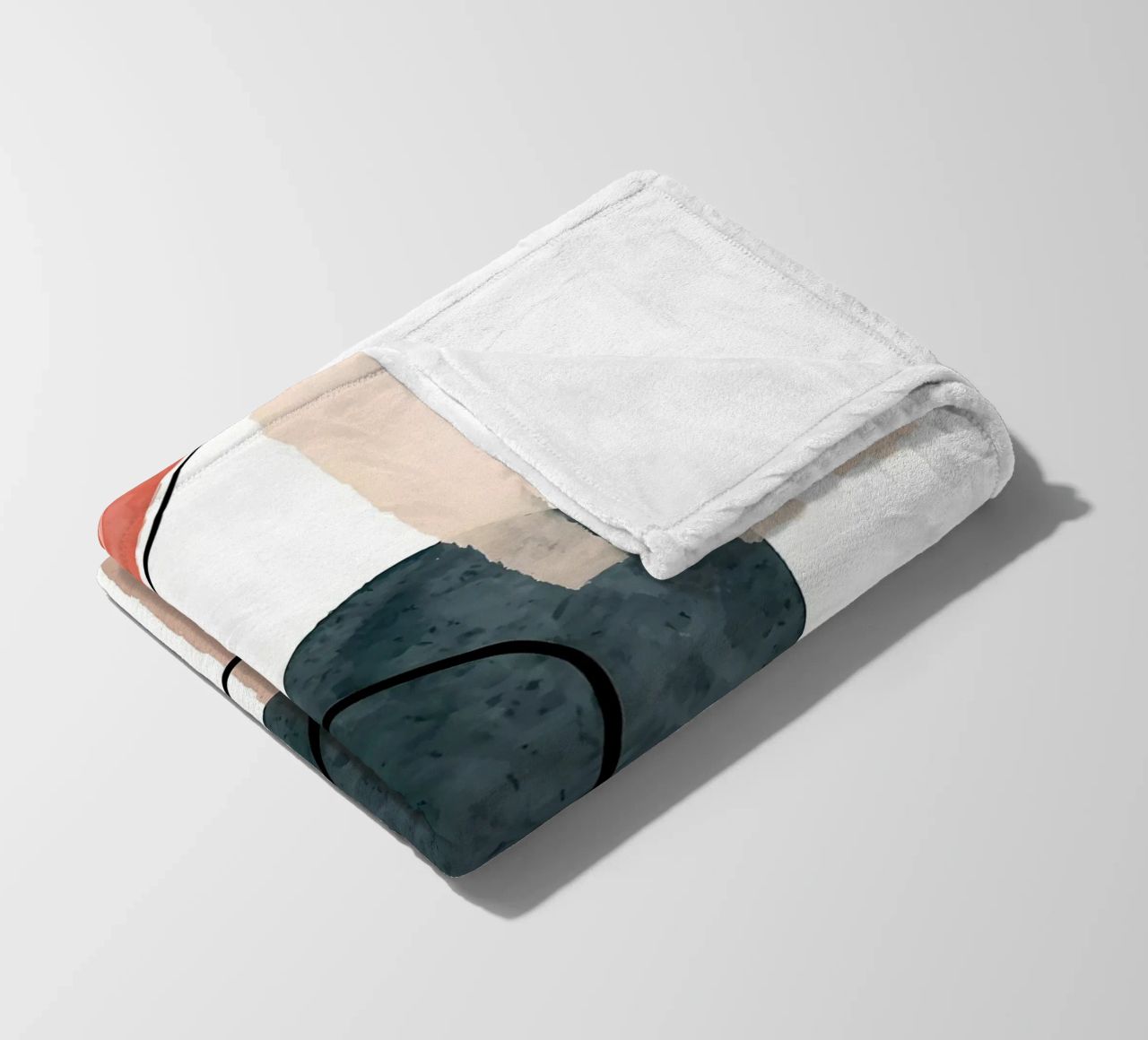 forme astratte linee curve pennellate texture morbide coperta in pile da Janine P McGuire