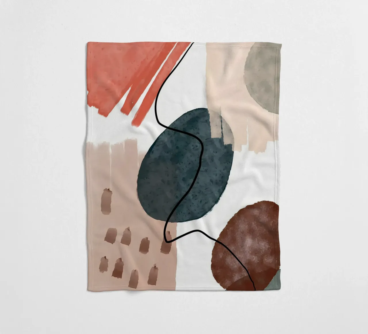 formes abstraites lignes courbes coups de pinceau textures douces plaid polaire de Janine P McGuire