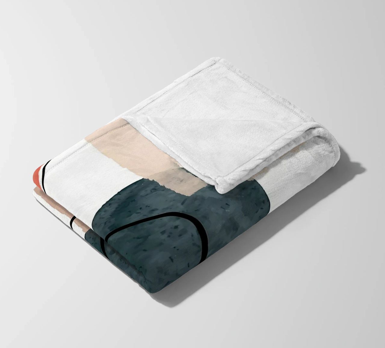 forme astratte linee curve pennellate texture morbide coperta in pile da Janine P McGuire