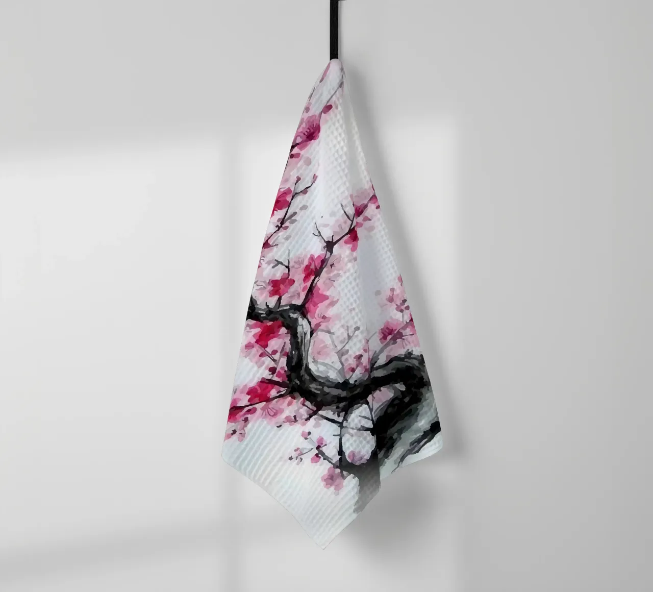 albero fiori di ciliegio fiori rami fiori rosa canovaccio da cucina da Janine P McGuire