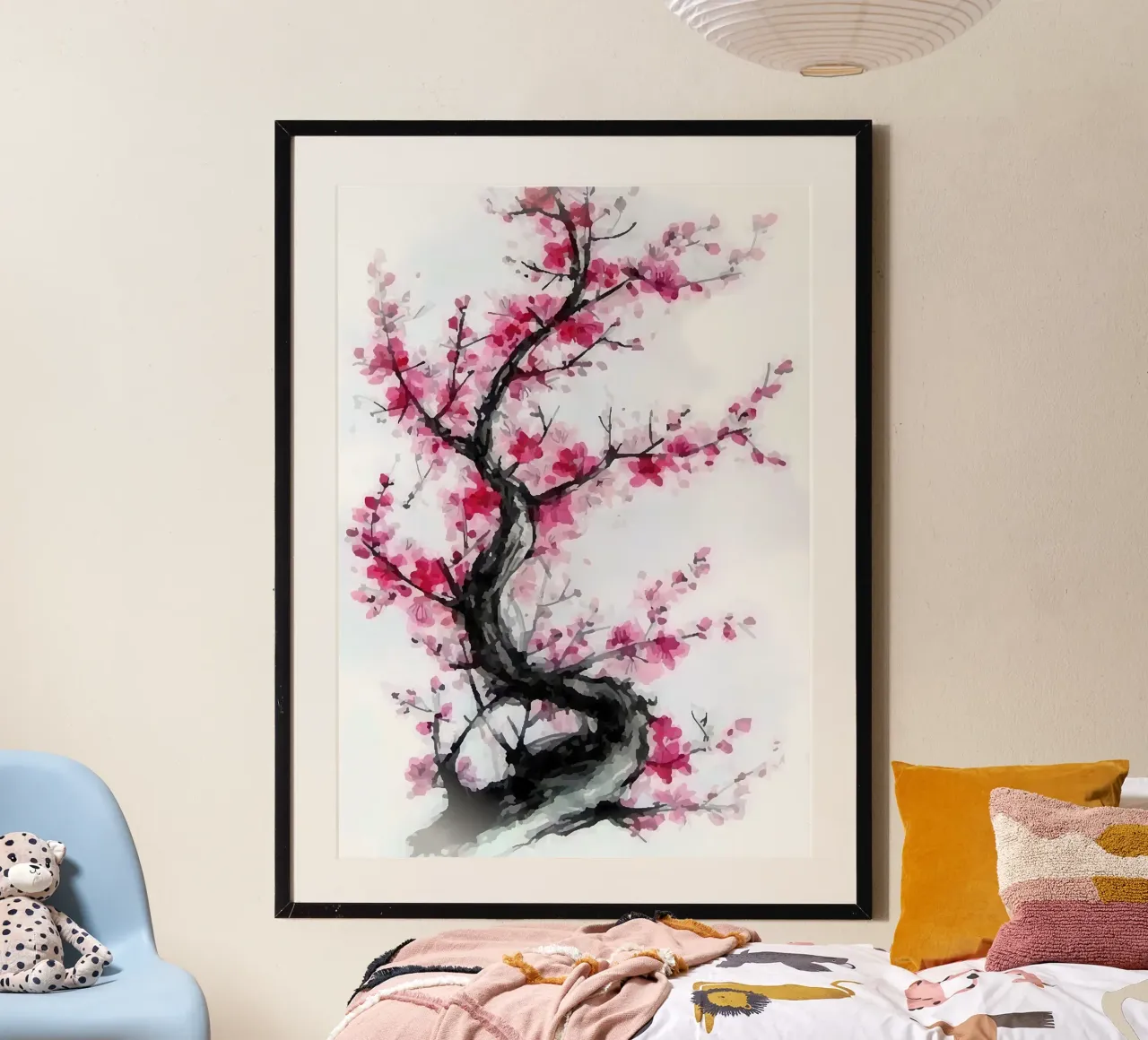 albero fiori di ciliegio fiori rami fiori rosa carta hahnemühle da Janine P McGuire