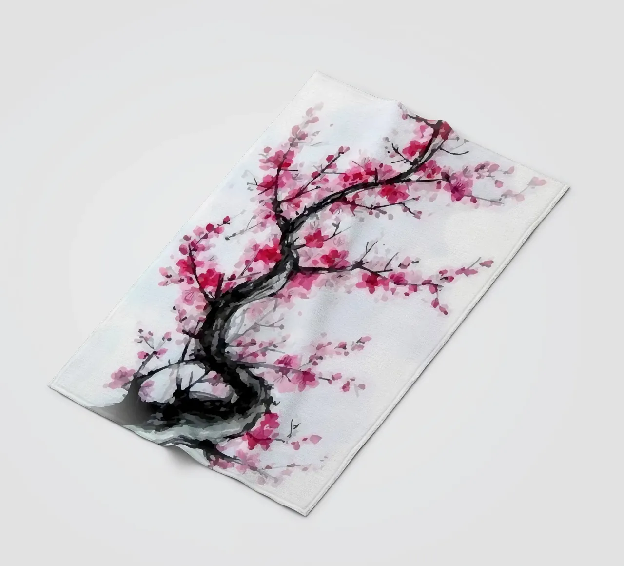 albero fiori di ciliegio fiori rami fiori rosa coperta in pile da Janine P McGuire
