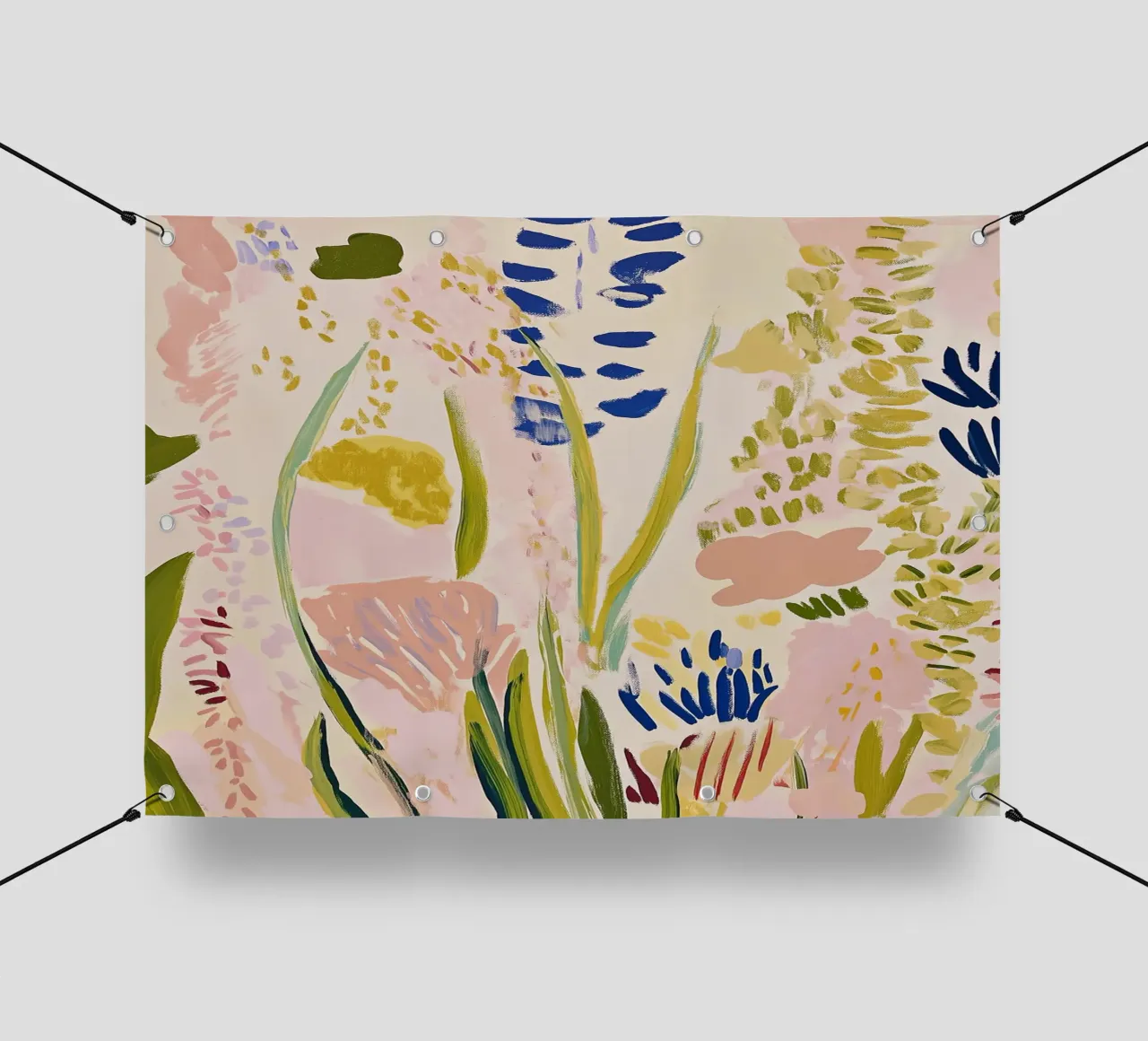 Abstrakter Blumendruck, Blumenposter Retro-Druck PVC Plane von Boheme
