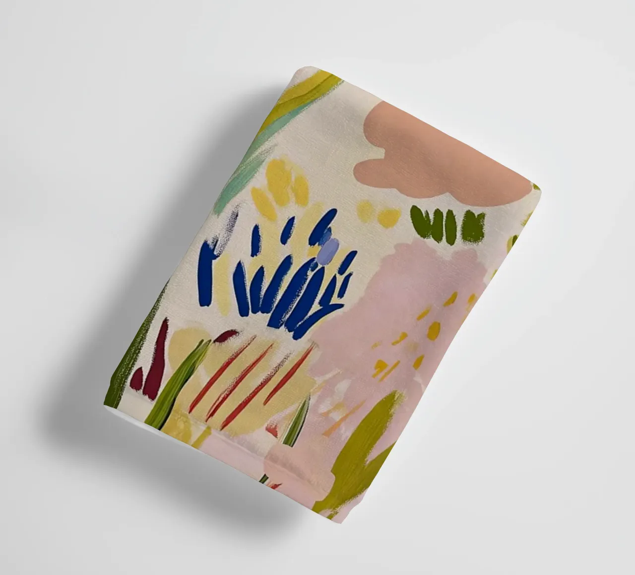 Abstracte bloemenprint, Bloemen Poster Retro Print badhanddoek van Boheme