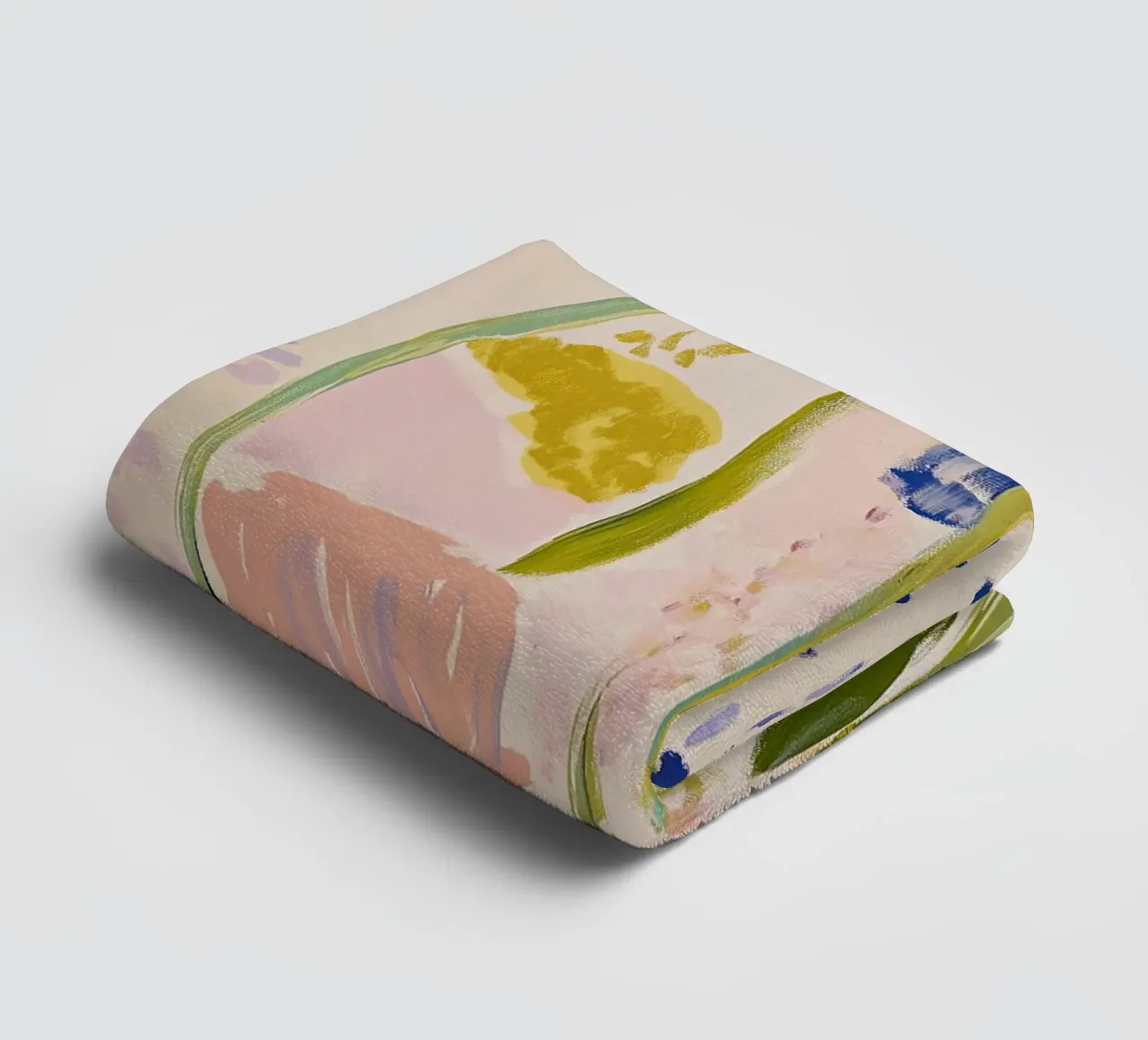 Abstracte bloemenprint, Bloemen Poster Retro Print badhanddoek van Boheme