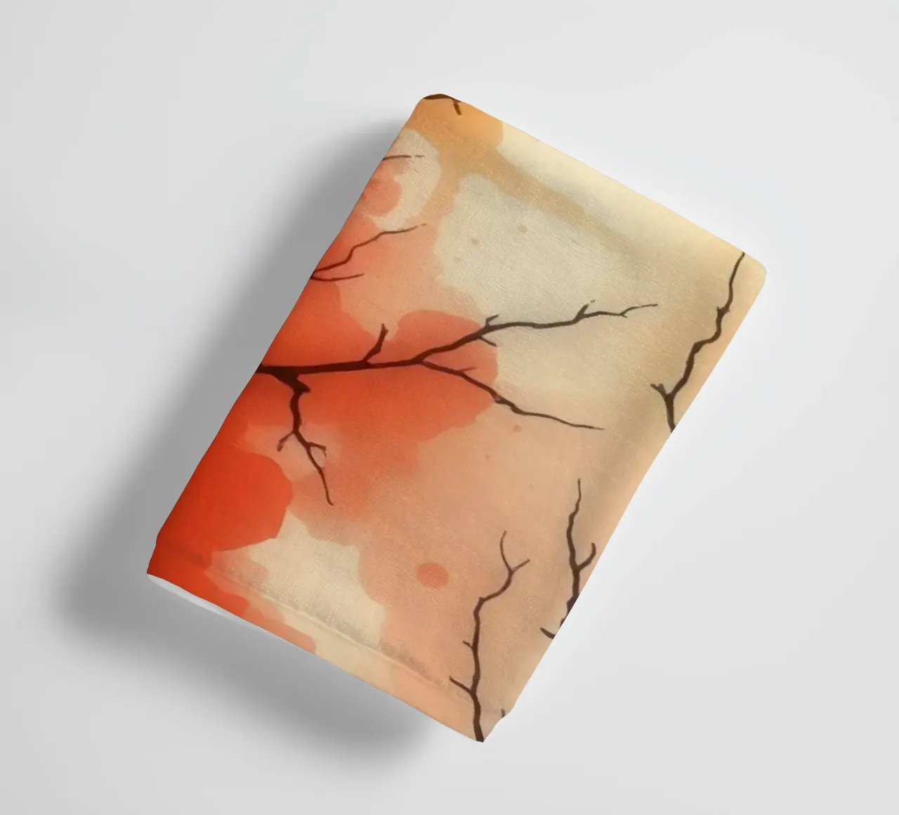 autumn landscape with colorful splashes, bare tree branches towel by DesignDoodle