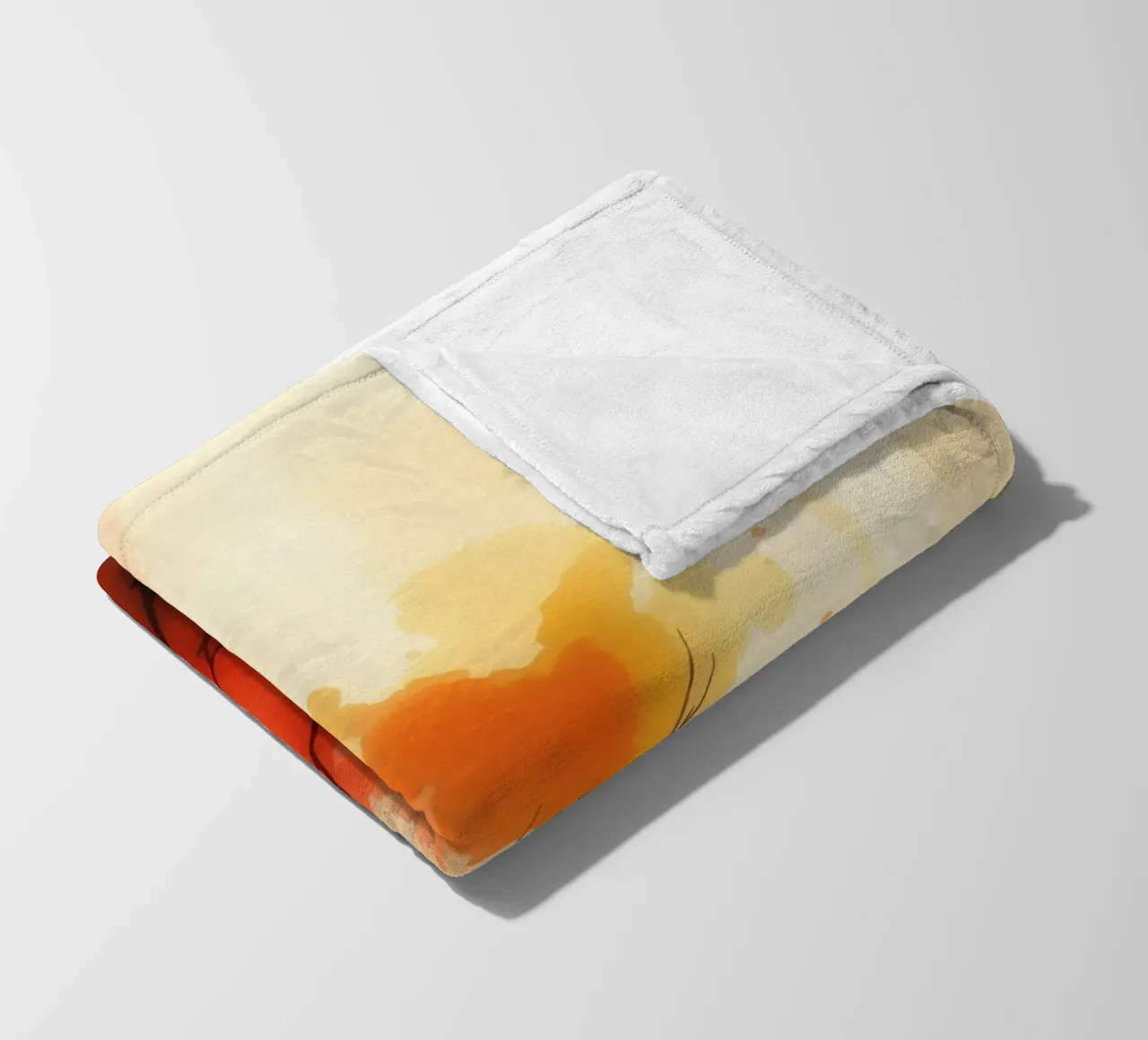 autumn landscape with colorful splashes, bare tree branches fleece blanket by DesignDoodle