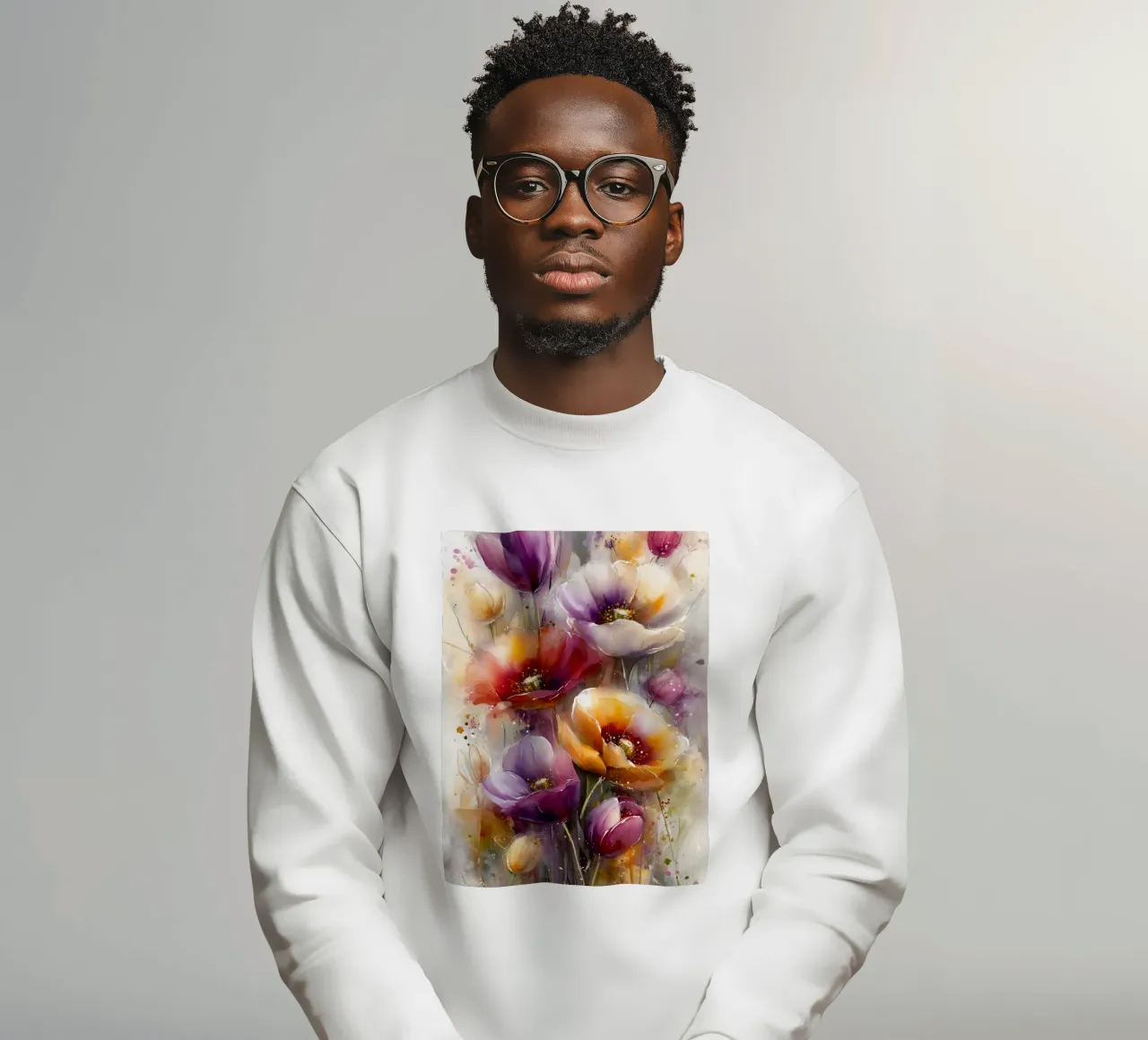 Wildflowers Poppy Abstract art D felpa da Mateo