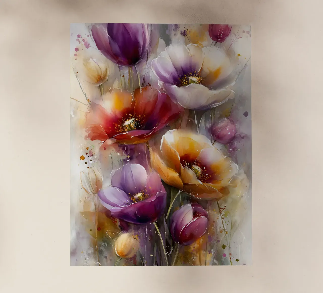 Wildflowers Poppy Abstract art D pellicola backlit da Mateo