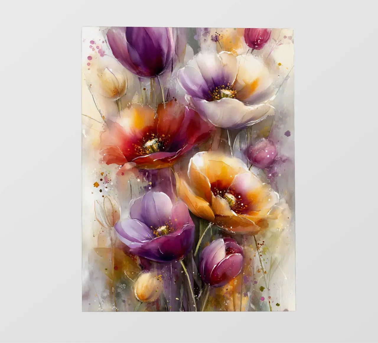 Wildflowers Poppy Abstract art D pellicola backlit da Mateo