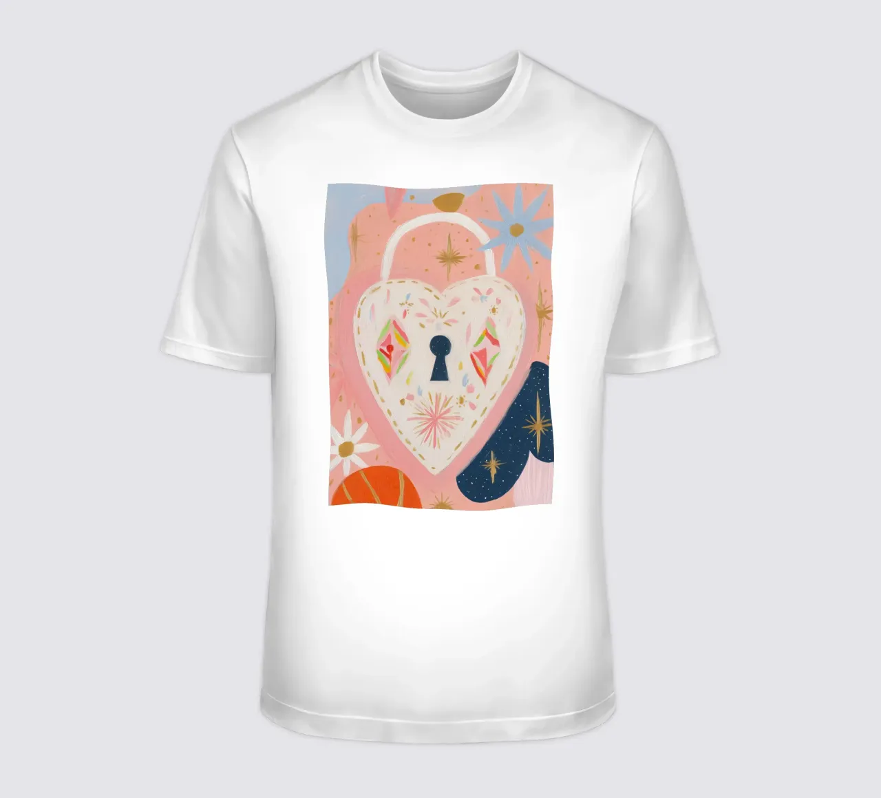 Folk Print, Heart Locket, Boho Print camiseta de Boheme