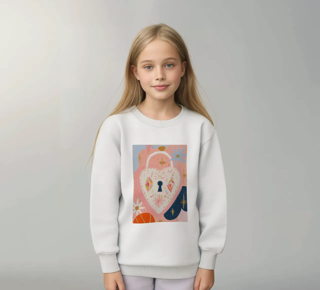 Folk Print, Heart Locket, Boho Print sudadera para niño de Boheme