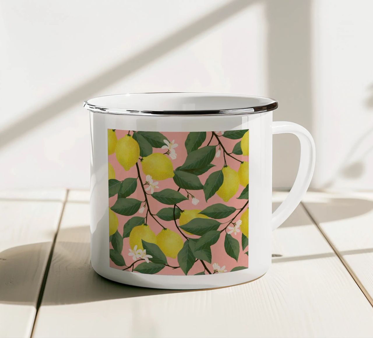 Lemon Tree tazza in smalto da Laura Graves
