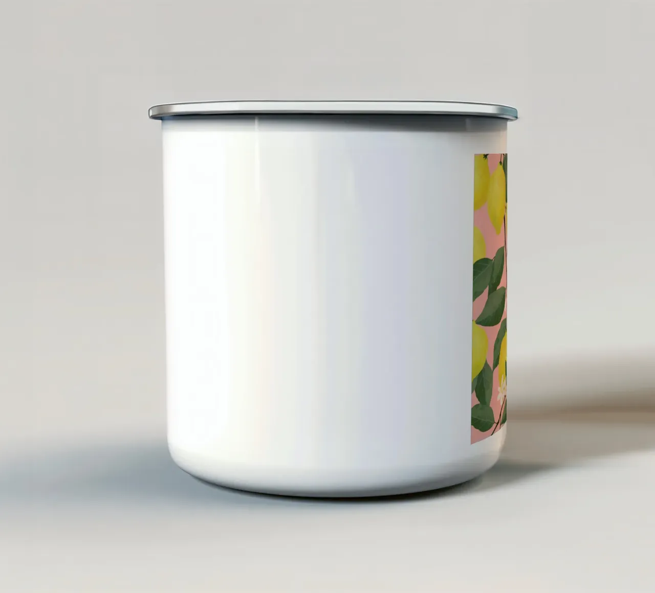 Lemon Tree enamel mug by Laura Graves