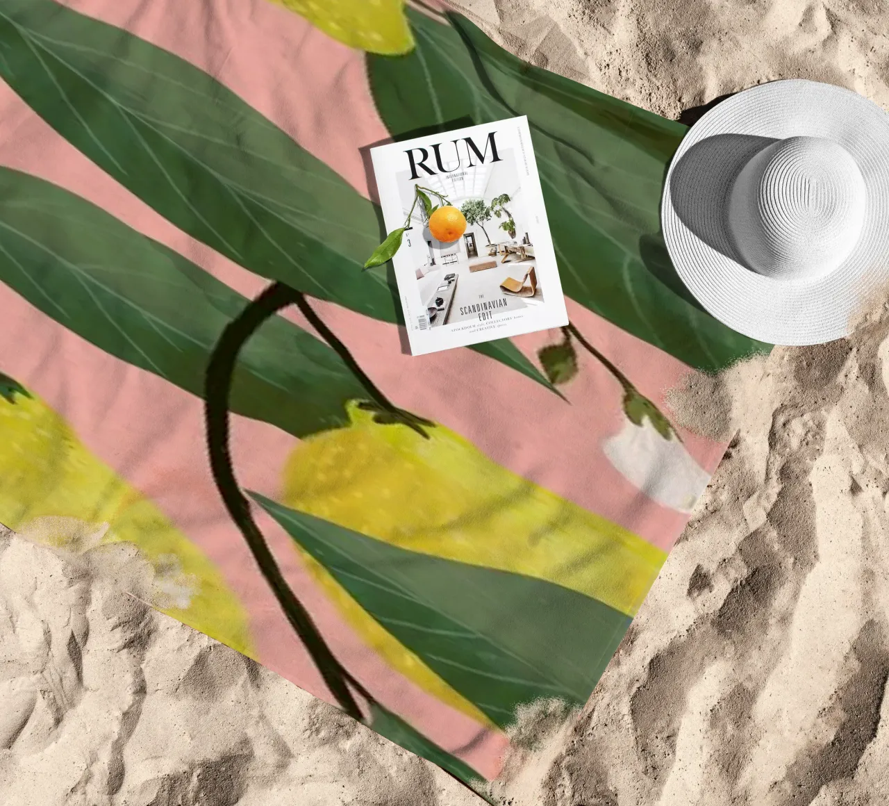 Lemon Tree beach towel by Laura Graves