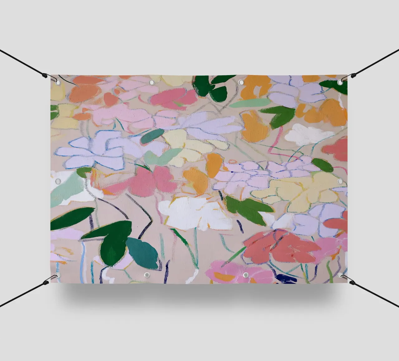 Blumendruck, Abstraktes Floral Poster PVC Plane von Boheme