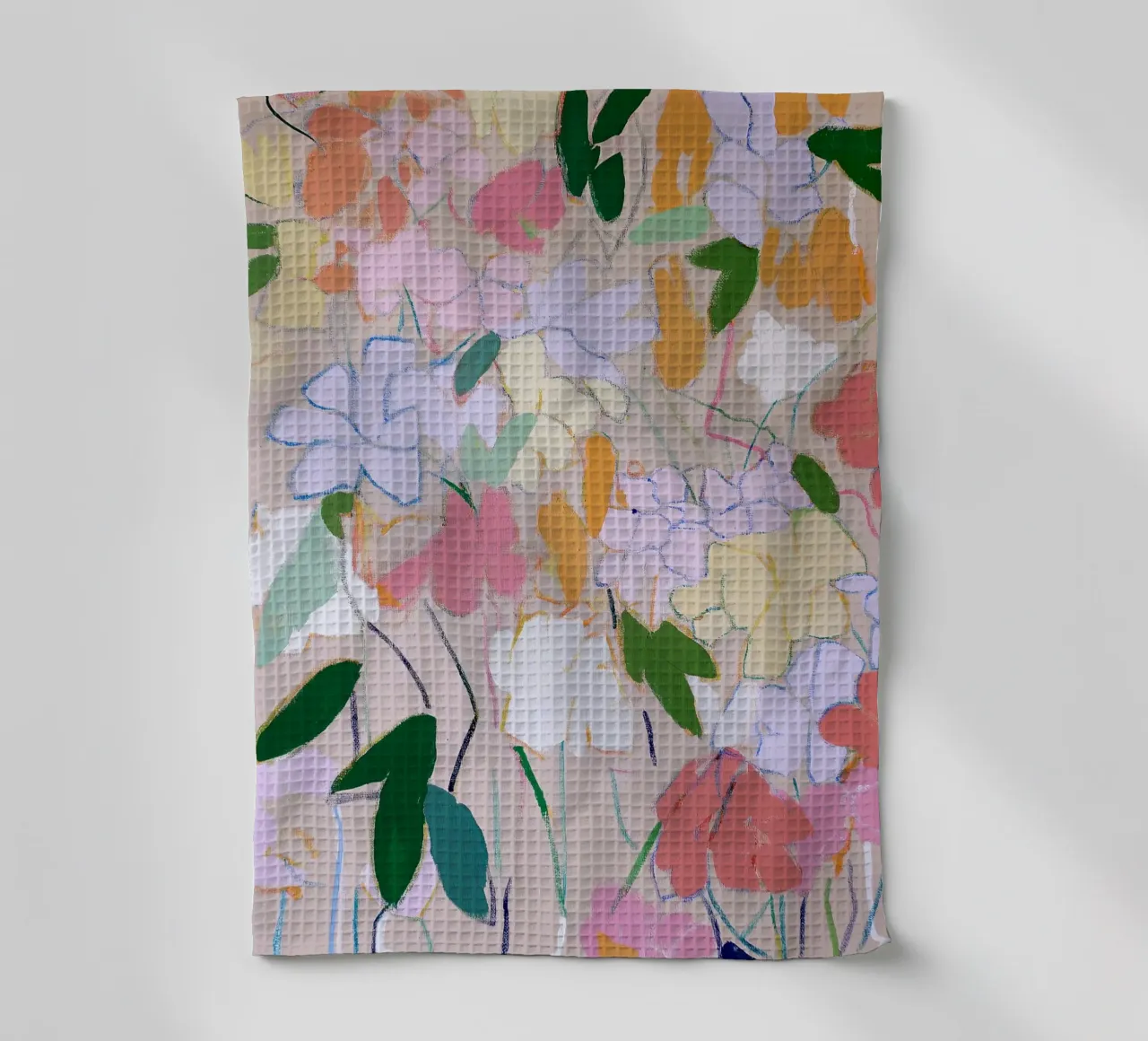 Blumendruck, Abstraktes Floral Poster Geschirrtuch von Boheme